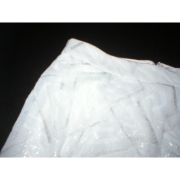 New NWT Womens Piperlime Collection White Silver Sequins Skirt S Small Party - Picture 9 of 11